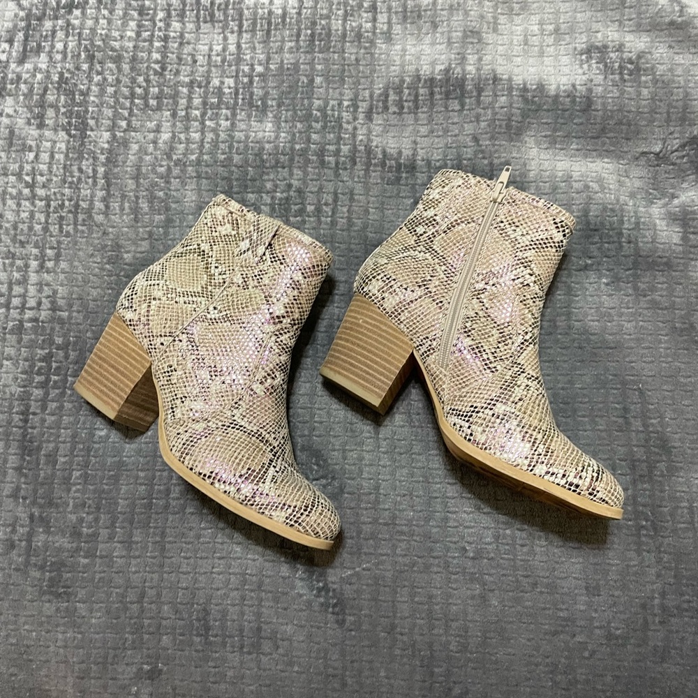 Snakeskin Booties 2 toned